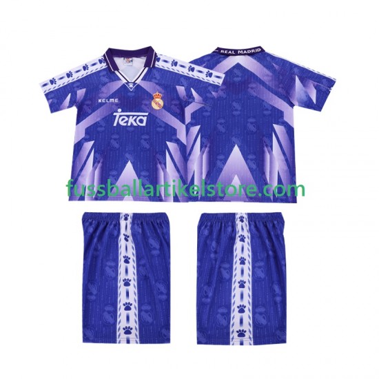 Real Madrid Auswärtsausrüstung Retro 1996-1997 Kinder Set(Trikot und Hose) S/S