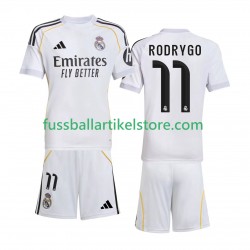 Real Madrid Heimausrüstung Rodrygo 11 2025-2026 Kinder Set(Trikot und Hose) S/S