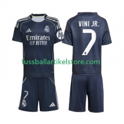Real Madrid Auswärtsausrüstung Vinicius Junior 7 2025-2026 Kinder Set(Trikot und Hose) S/S