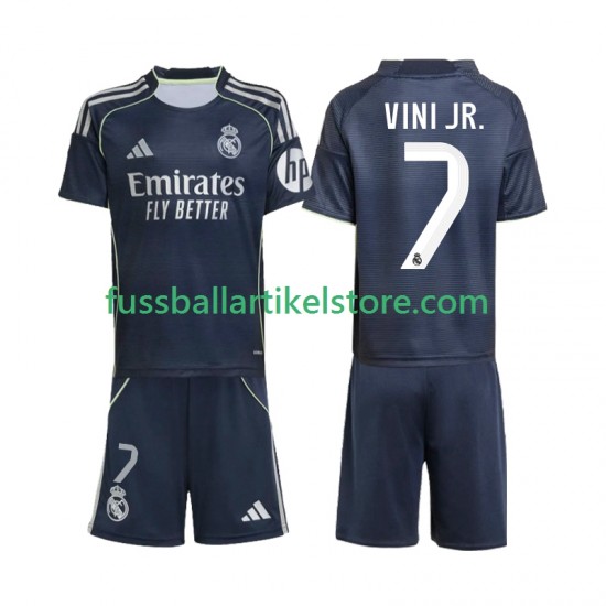 Real Madrid Auswärtsausrüstung Vinicius Junior 7 2025-2026 Kinder Set(Trikot und Hose) S/S