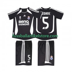 Real Madrid Auswärtsausrüstung ZIDANE 5 Retro 2006 2007 Kinder Set(Trikot und Hose) S/S
