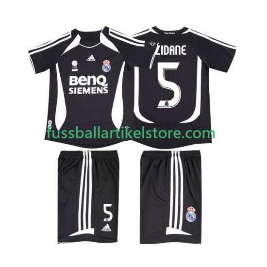 Real Madrid Auswärtsausrüstung ZIDANE 5 Retro 2006 2007 Kinder Set(Trikot und Hose) S/S