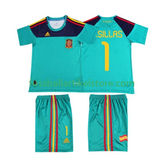 Spanien Heimausrüstung Casillas 1 Retro 2010 Kinder Set(Trikot und Hose) S/S