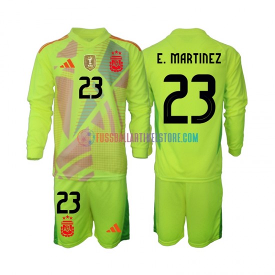 Argentinien Auswärtsausrüstung Torwart Emiliano Martinez 23 2024 Kinder Set(Trikot und Hose) L/S