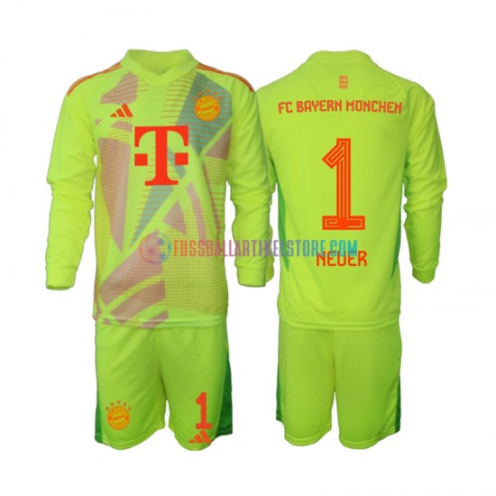 FC Bayern München Heimausrüstung Torwart Manuel Neuer 1 2024-2025 Kinder Set(Trikot und Hose) L/S