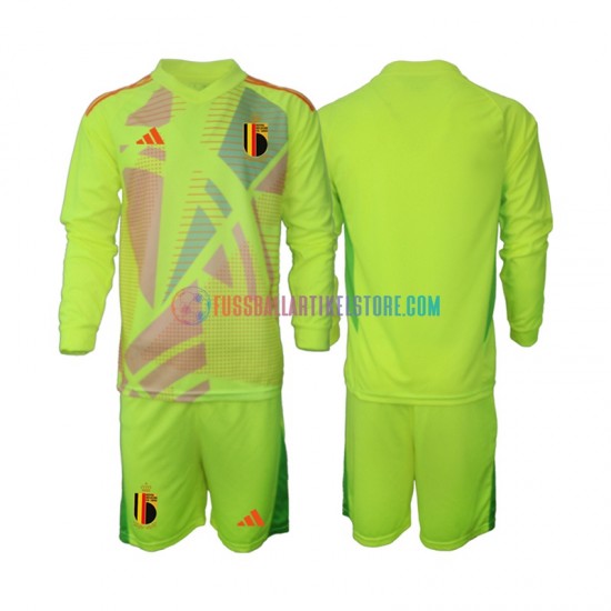 Belgien Auswärtsausrüstung Torwart Euro 2024 Kinder Set(Trikot und Hose) L/S