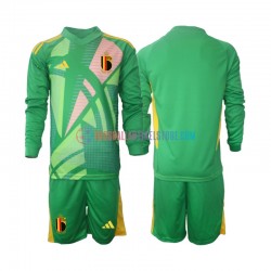 Belgien Ausweichausrüstung Torwart Euro 2024 Kinder Set(Trikot und Hose) L/S