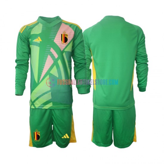 Belgien Ausweichausrüstung Torwart Euro 2024 Kinder Set(Trikot und Hose) L/S