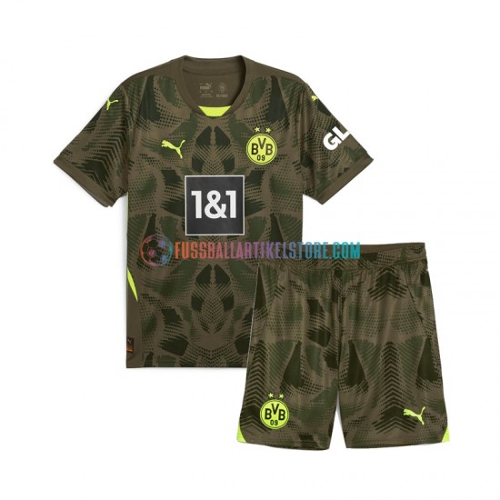 Borussia Dortmund Heimausrüstung Torwart 2024-2025 Kinder Set(Trikot und Hose) S/S