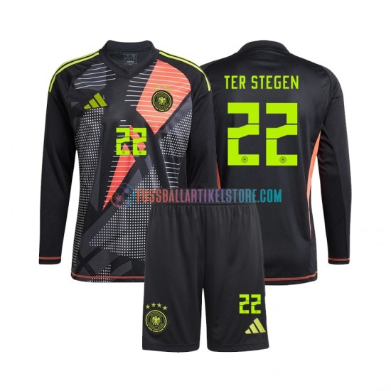 Deutschland Heimausrüstung Torwart Ter Stegen 22 Euro 2024 Kinder Set(Trikot und Hose) L/S