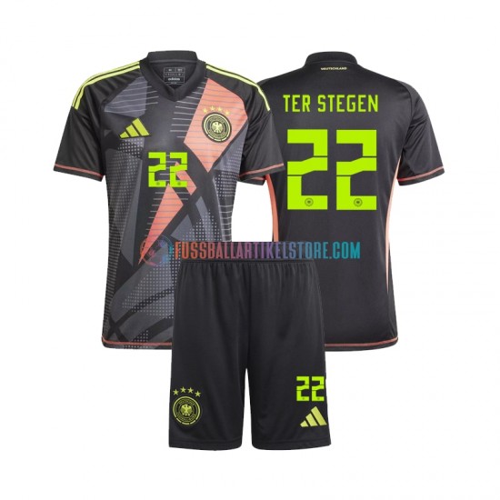 Deutschland Heimausrüstung Torwart Ter Stegen 22 Euro 2024 Kinder Set(Trikot und Hose) S/S