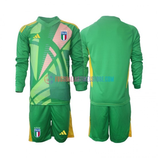 Italien Auswärtsausrüstung Torwart Euro 2024 Kinder Set(Trikot und Hose) L/S