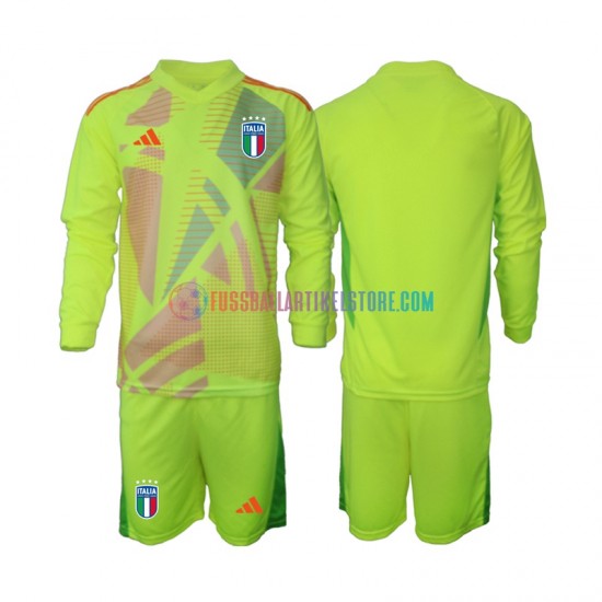 Italien Heimausrüstung Torwart Euro 2024 Kinder Set(Trikot und Hose) L/S