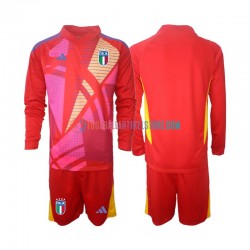 Italien Ausweichausrüstung Torwart Euro 2024 Kinder Set(Trikot und Hose) Rot L/S