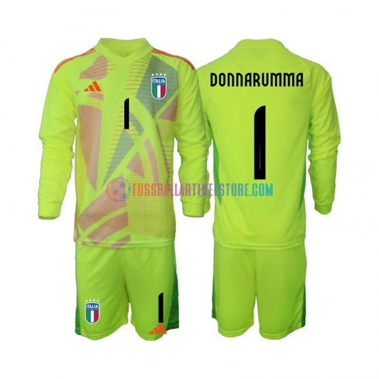 Italien Heimausrüstung Torwart Donnarumma 1 Euro 2024 Kinder Set(Trikot und Hose) L/S