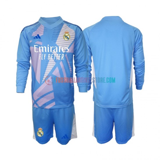 Real Madrid Heimausrüstung Torwart 2024-2025 Kinder Set(Trikot und Hose) L/S