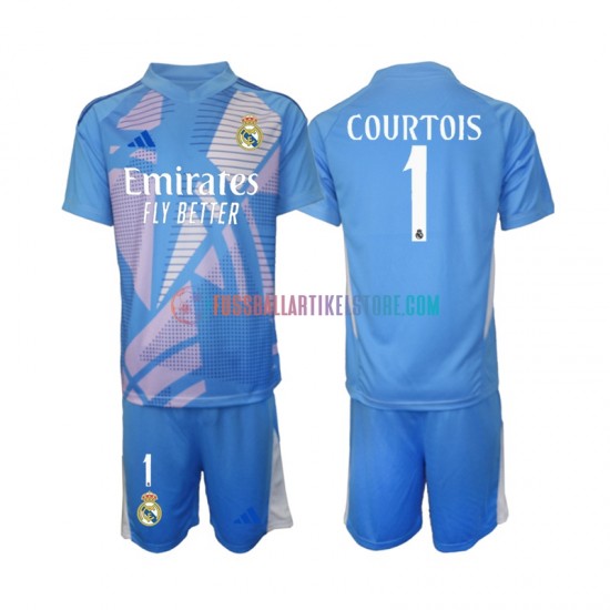 Real Madrid Heimausrüstung Torwart Thibaut Courtois 1 2024-2025 Kinder Set(Trikot und Hose) S/S