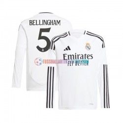 Real Madrid Heimausrüstung Jude Bellingham 5 2024-2025 Herren Trikot Weiß L/S