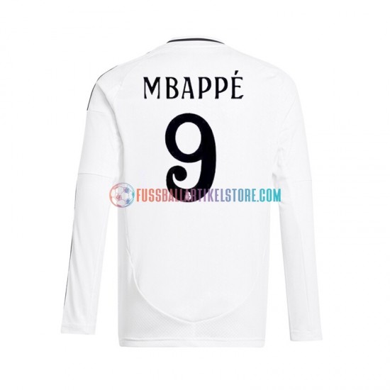 Real Madrid Heimausrüstung Mbappé Kylian 9 2024-2025 Herren Trikot Weiß L/S