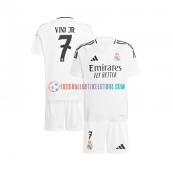Real Madrid Heimausrüstung Vinicius Junior 7 2024-2025 Kinder Set(Trikot und Hose) Weiß S/S