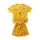 Slowenien Heimausrüstung Torwart Jan Oblak 1 Euro 2024 Kinder Set(Trikot und Hose) Gelb S/S