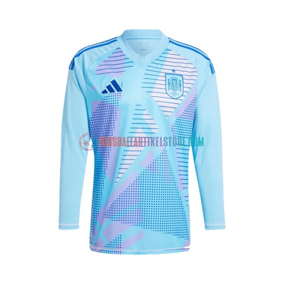 Spanien Auswärtsausrüstung Torwart Euro 2024 Herren Trikot Blau L/S