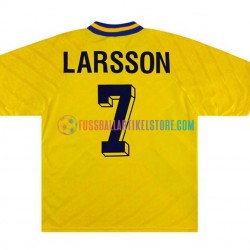 Schweden Heimausrüstung Henrik Larsson 7 Retro 1994 Herren Trikot S/S