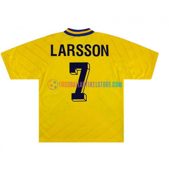 Schweden Heimausrüstung Henrik Larsson 7 Retro 1994 Herren Trikot S/S