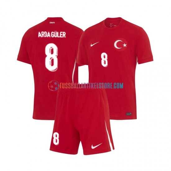 Türkei Auswärtsausrüstung Arda Guler 8 Euro 2024 Kinder Set(Trikot und Hose) S/S