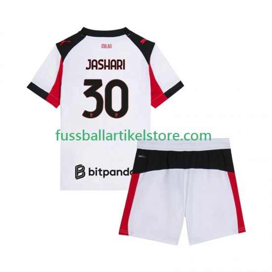 AC Mailand Auswärtsausrüstung Ardon Jashari 30 2025-2026 Kinder Set(Trikot und Hose) S/S