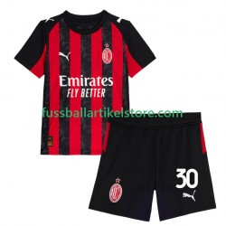 AC Mailand Heimausrüstung Ardon Jashari 30 2025-2026 Kinder Set(Trikot und Hose) S/S