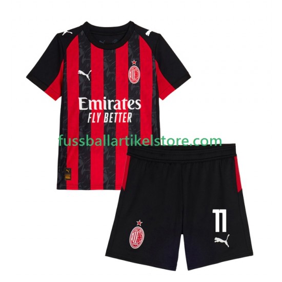 AC Mailand Heimausrüstung Christian Pulisic 11 2025-2026 Kinder Set(Trikot und Hose) S/S