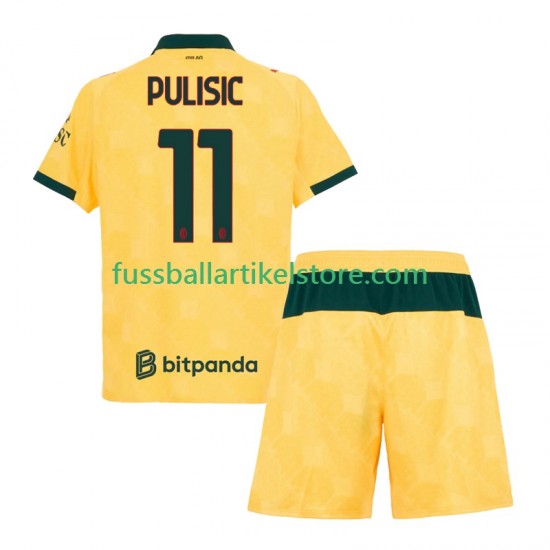 AC Mailand Ausweichausrüstung Christian Pulisic 11 2025-2026 Kinder Set(Trikot und Hose) S/S