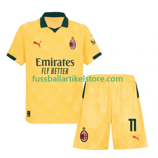AC Mailand Ausweichausrüstung Christian Pulisic 11 2025-2026 Kinder Set(Trikot und Hose) S/S
