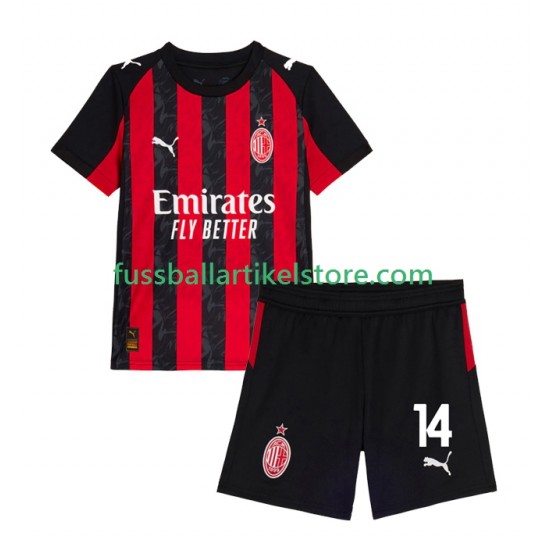 AC Mailand Heimausrüstung Modrić Luca 14 2025-2026 Kinder Set(Trikot und Hose) S/S