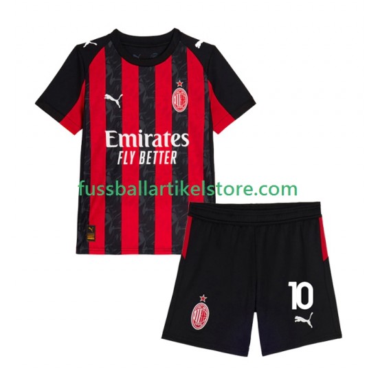 AC Mailand Heimausrüstung Rafael Leao 10 2025-2026 Kinder Set(Trikot und Hose) S/S