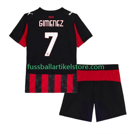 AC Mailand Heimausrüstung Santiago Gimenez 7 2025-2026 Kinder Set(Trikot und Hose) S/S