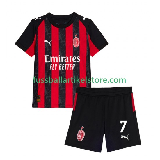 AC Mailand Heimausrüstung Santiago Gimenez 7 2025-2026 Kinder Set(Trikot und Hose) S/S