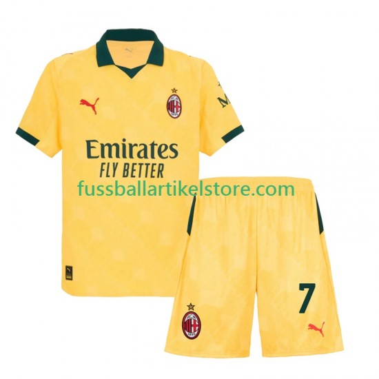 AC Mailand Ausweichausrüstung Santiago Gimenez 7 2025-2026 Kinder Set(Trikot und Hose) S/S