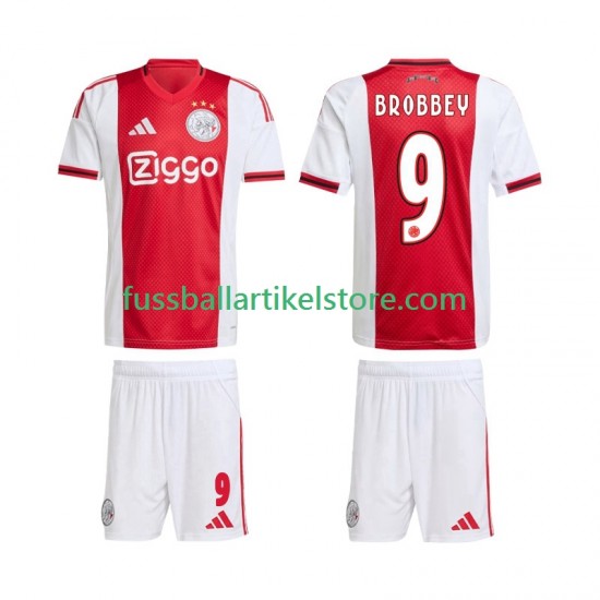 Ajax Amsterdam Heimausrüstung Brian Brobbey 9 2025-2026 Kinder Set(Trikot und Hose) S/S