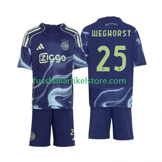 Ajax Amsterdam Auswärtsausrüstung Wout Weghorst 25 2025-2026 Kinder Set(Trikot und Hose) S/S