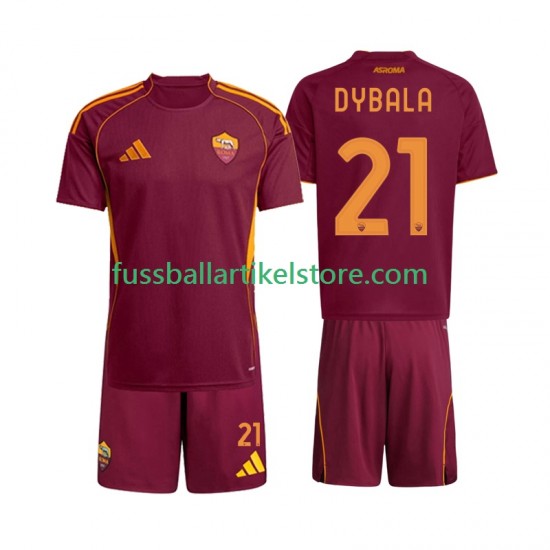 AS Rom Heimausrüstung Dybala 21 2025-2026 Kinder Set(Trikot und Hose) S/S