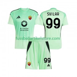 AS Rom Auswärtsausrüstung Viertesausrüstung Torwart Mile Svilar 99 2025-2026 Kinder Set(Trikot und Hose) S/S
