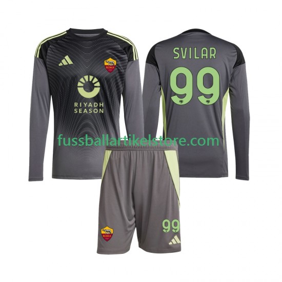 AS Rom Heimausrüstung Torwart Mile Svilar 99 2025-2026 Kinder Set(Trikot und Hose) L/S