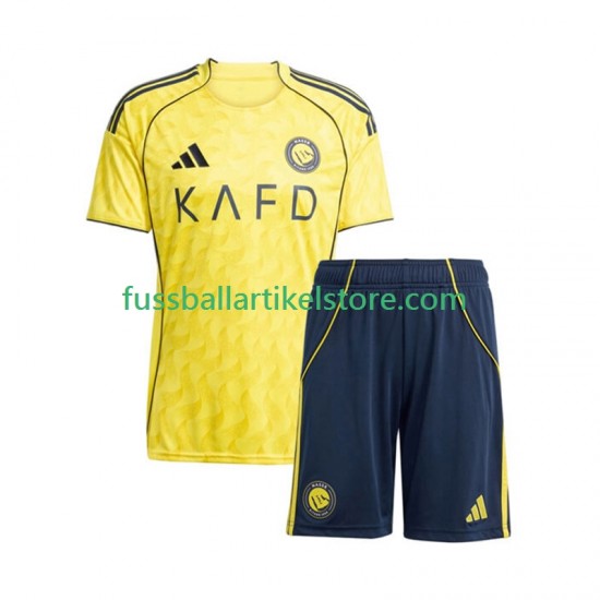 Heimausrüstung Al Nassr 2025-2026 Kinder Set(Trikot und Hose) S/S