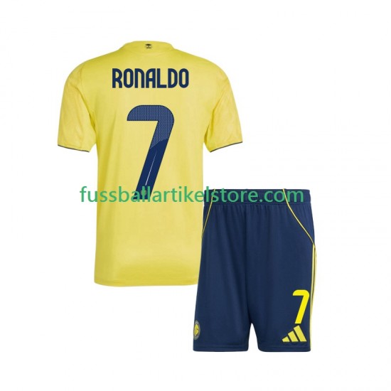 Heimausrüstung Al Nassr Cristiano Ronaldo 7 2025-2026 Kinder Set(Trikot und Hose) S/S