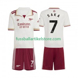 Arsenal Ausweichausrüstung Bukayo Saka 7 2025-2026 Kinder Set(Trikot und Hose) S/S