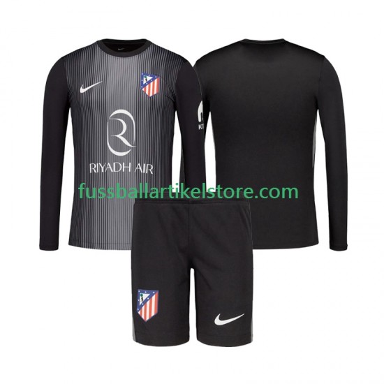 Atlético Madrid Auswärtsausrüstung Torwart 2025-2026 Kinder Set(Trikot und Hose) L/S