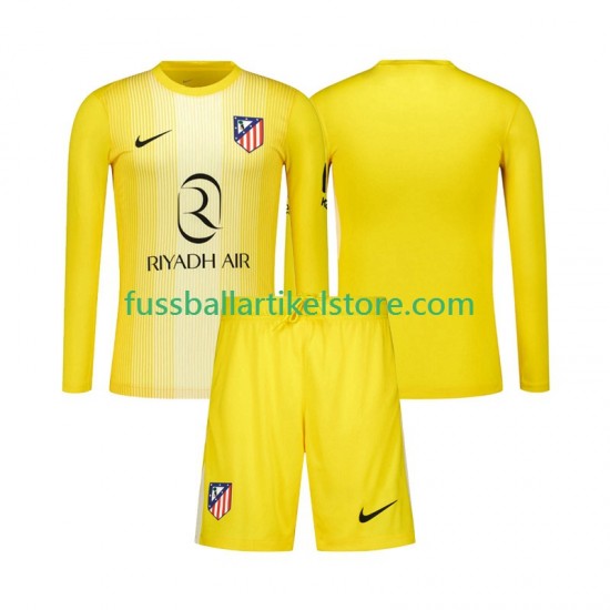 Atlético Madrid Heimausrüstung Torwart 2025-2026 Kinder Set(Trikot und Hose) L/S