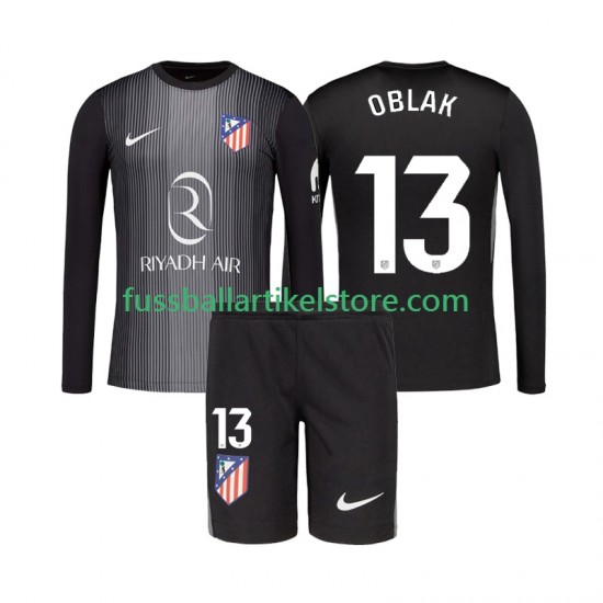 Atlético Madrid Auswärtsausrüstung Torwart Jan Oblak 13 2025-2026 Kinder Set(Trikot und Hose) L/S